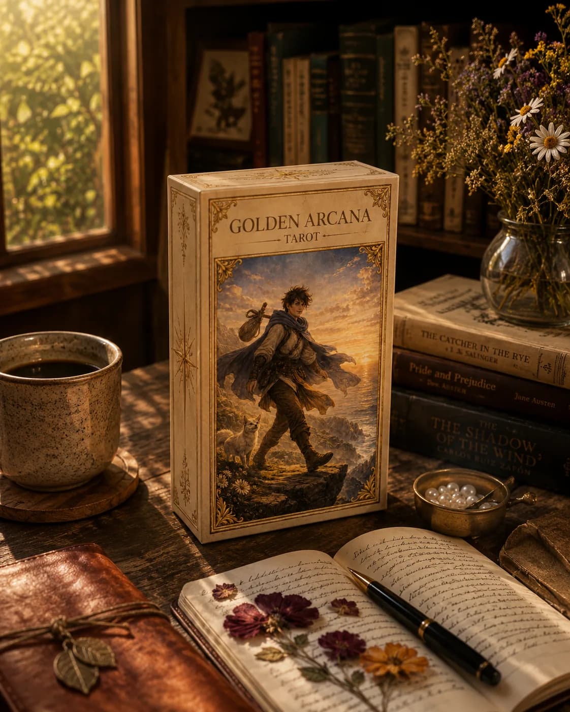 Arte do Golden Arcana Tarot