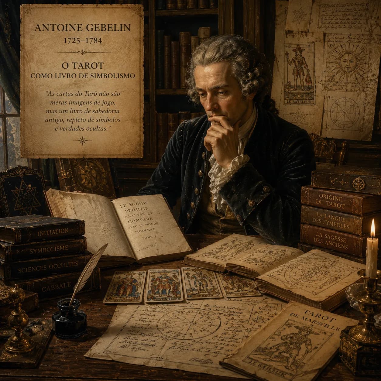 Uma representação de Antoine Gebelin e sua relação com o Tarot