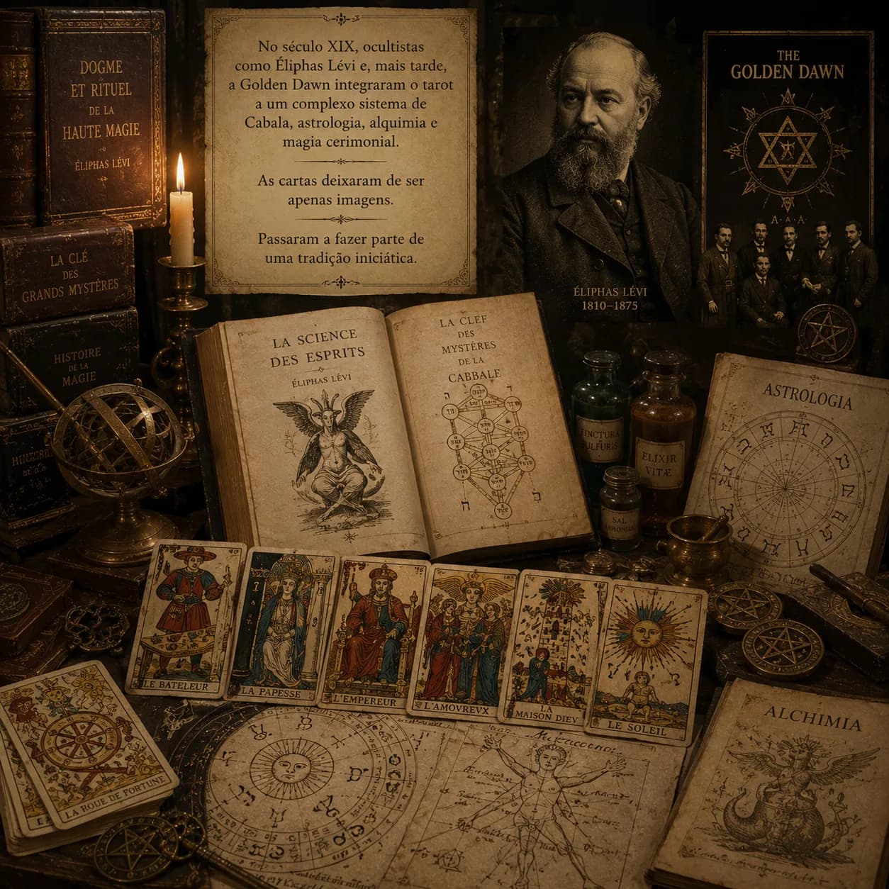 Representando a relação entre Éliphas Lévi e o Tarot