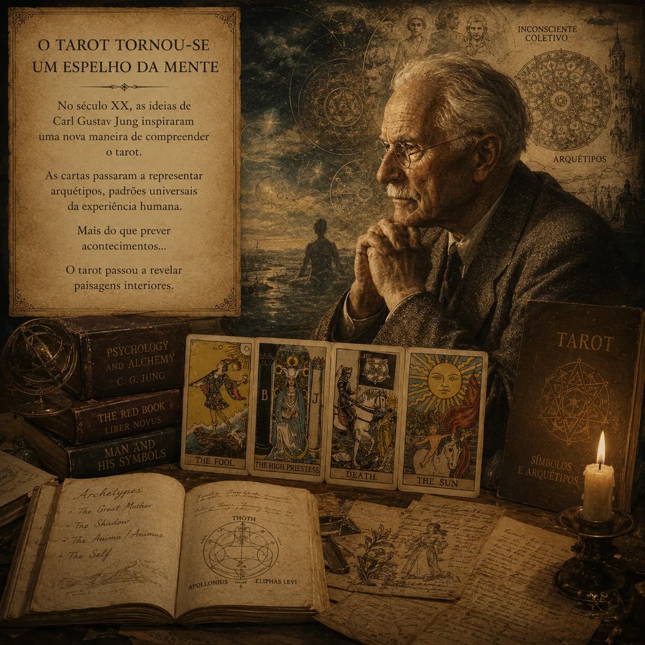 Uma representação da relação entre Carl Jung e o Tarot